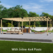 822 - Free-standing 20x20 pergola with medium-spaced square 4x4 roof rafters
