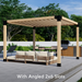 560 - Free-standing 9x12 pergola with medium-spaced 2x6 angled roof slats