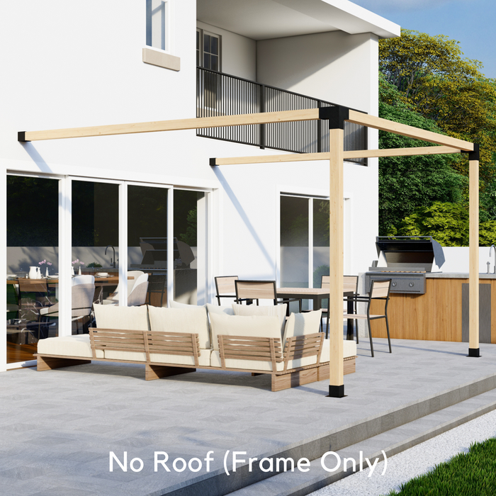 113 - Attached 7x7 pergola without a roof - outer frame only