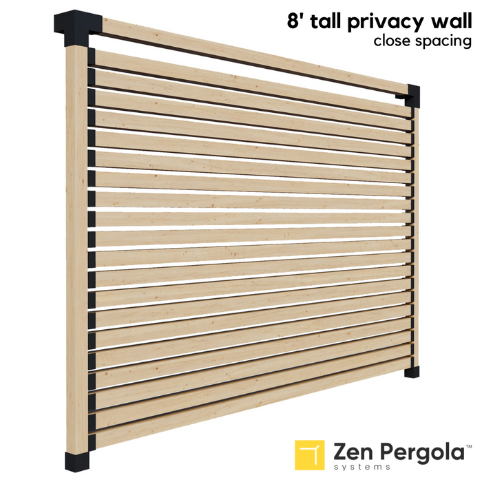 032 - An 8-foot tall pergola privacy wall (shade wall) comprised of closely-spaced 4x4s