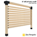 081 - A 6-foot tall pergola privacy wall comprised of 2x6 slats angled at 45 degrees with close spacing