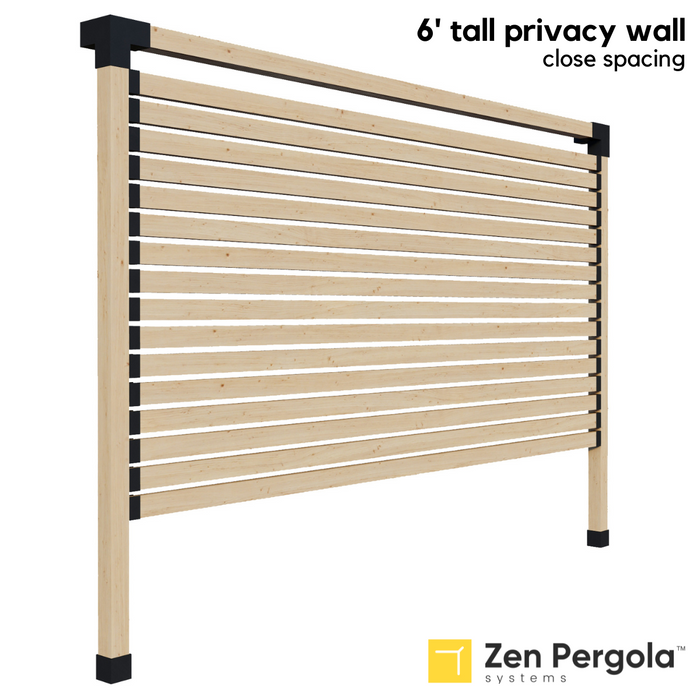 030 - A 6-foot tall pergola privacy wall (shade wall) comprised of closely-spaced 2x4 slats