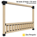 093 - A pergola wall with a side railing kit with top and bottom horizontal 6x6 posts with 12 vertical 6x6 short posts between them