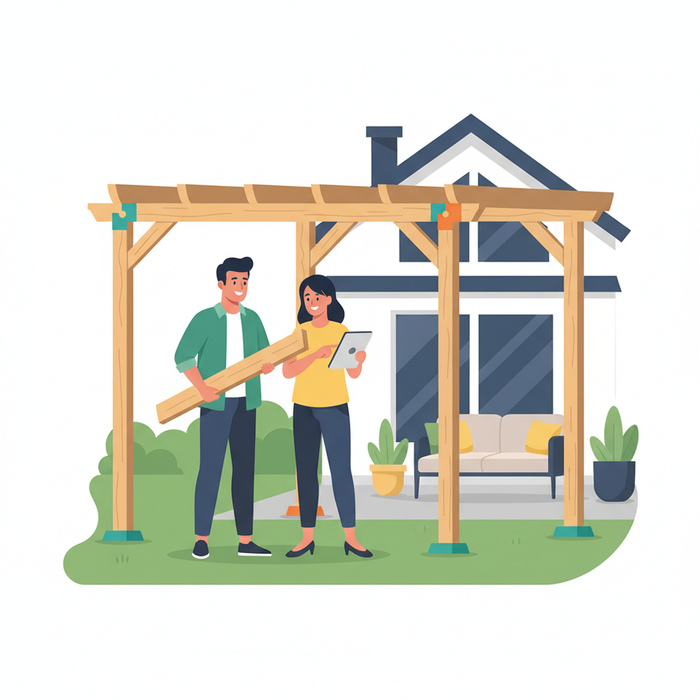 Illustration for Effortlessly Install Your DIY Pergola Kit: A Clear Step-by-Step Guide for Homeowners