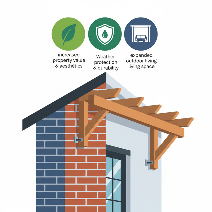 Illustration for Securely Mounting Wall Pergolas to Brick and Stucco: Flashing, Anchors & Waterproofing