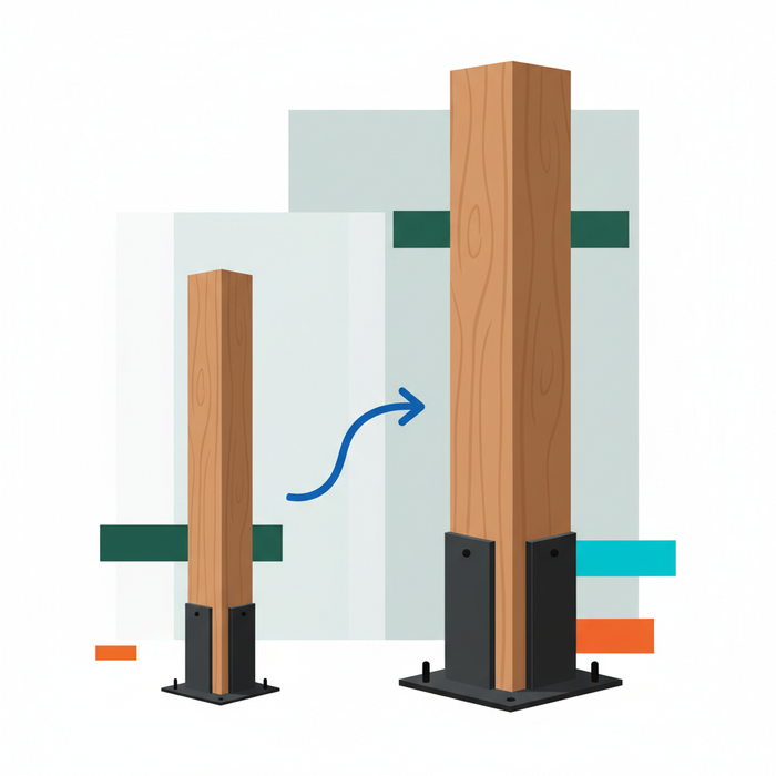 Illustration for Choosing the Right Pergola Post Size: 4x4 vs. 6x6 Bracket Selection Guide