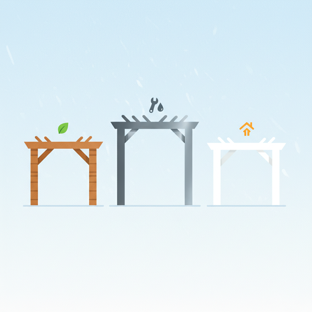 Illustration for Pergola Material Comparison: Longevity, Maintenance, and Home Resale Value