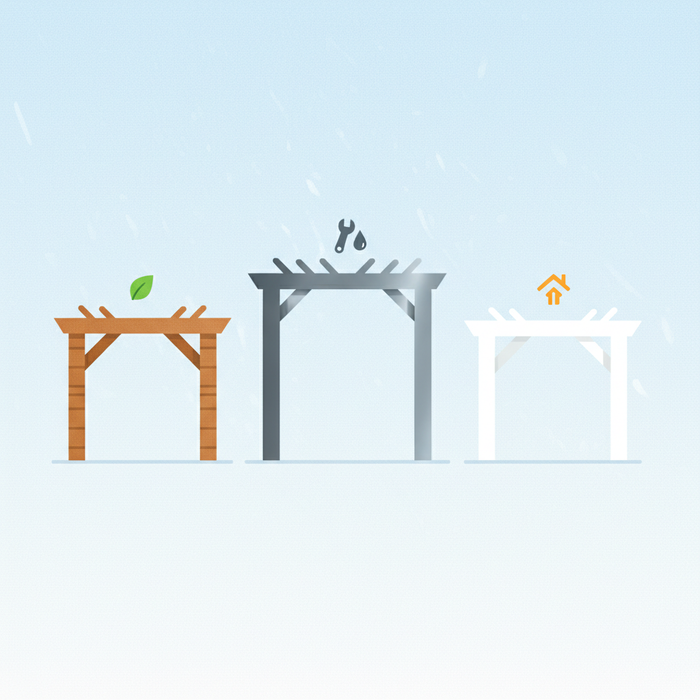 Illustration for Pergola Material Comparison: Longevity, Maintenance, and Home Resale Value