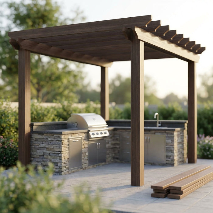 Illustration for The Best DIY Outdoor Kitchen Pergola Kits for Quick and Easy Backyard Installation