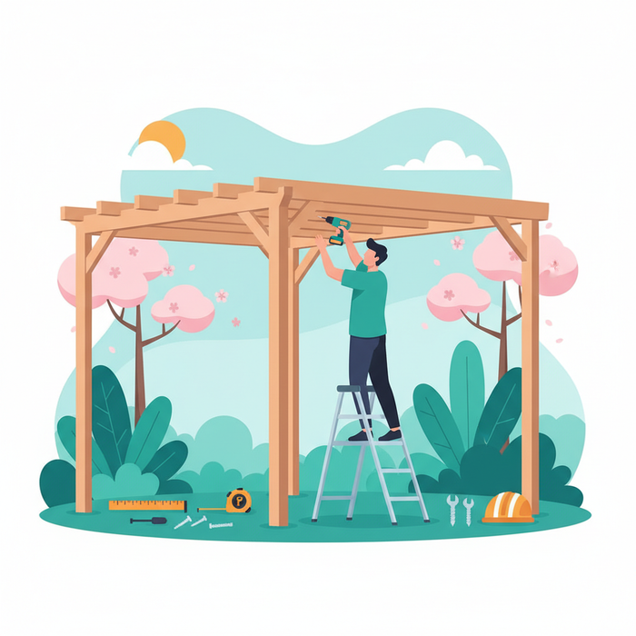 Illustration for DIY Pergola Assembly: Is a Zen Pergola Kit a One-Person Job?
