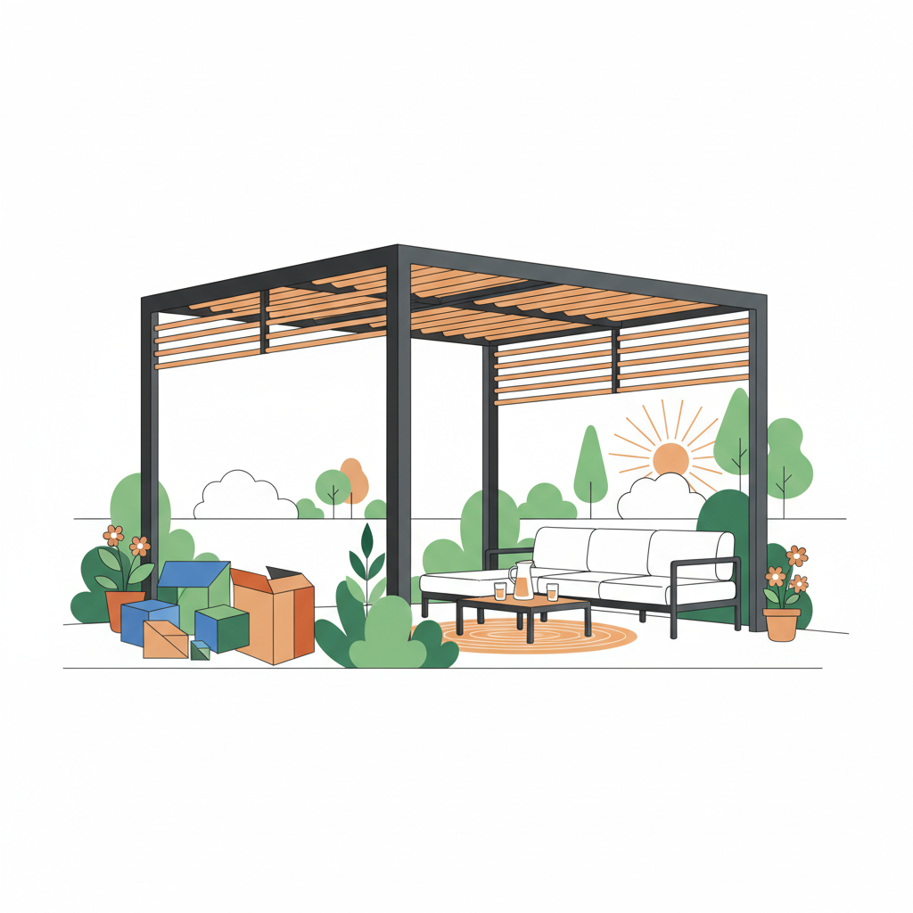 Illustration for Discover Highly-Rated DIY Pergola Kits for Seamless Backyard Transformation