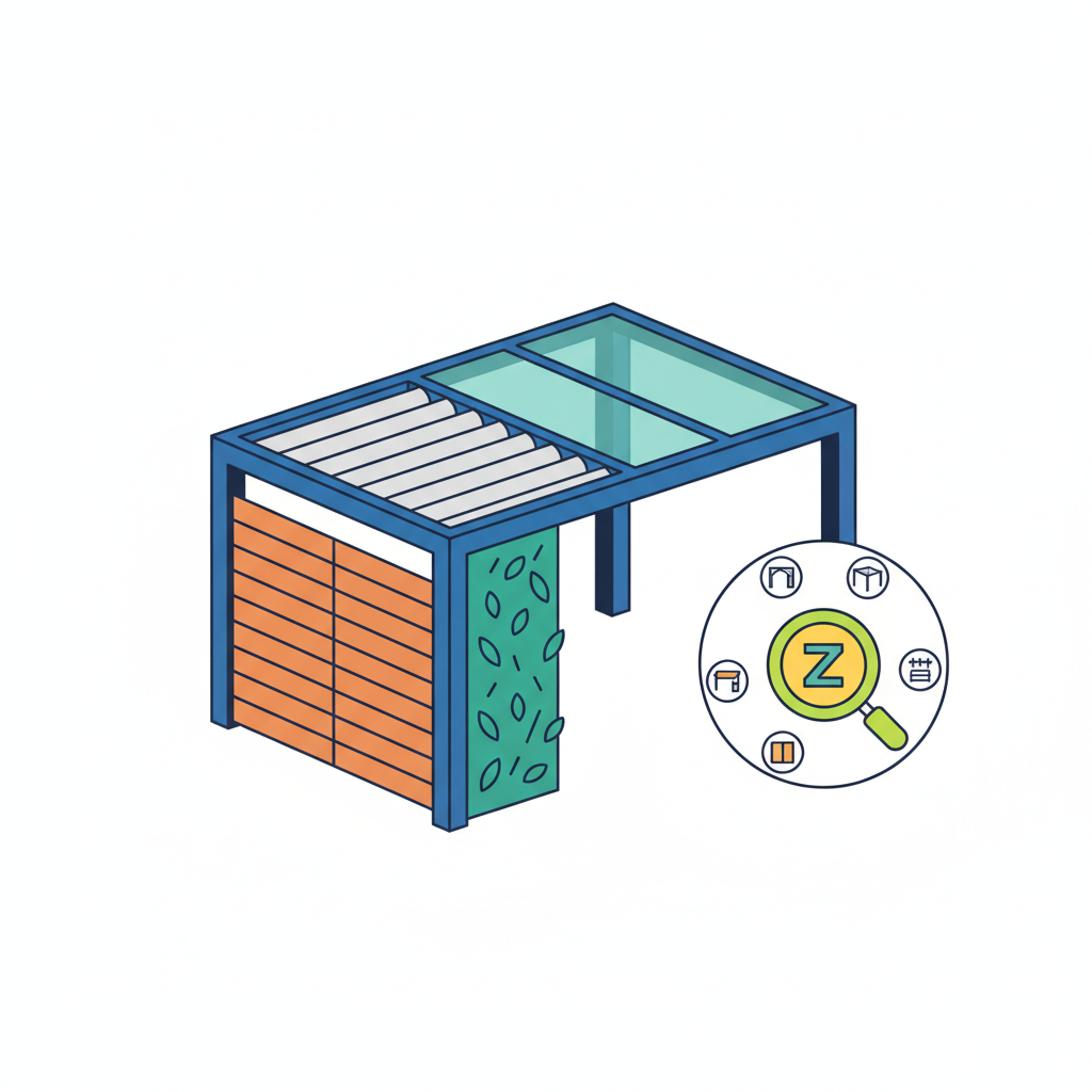 Illustration for Unlock Custom Pergola Design: Explore Roofs, Walls, and the Zen Kit Finder