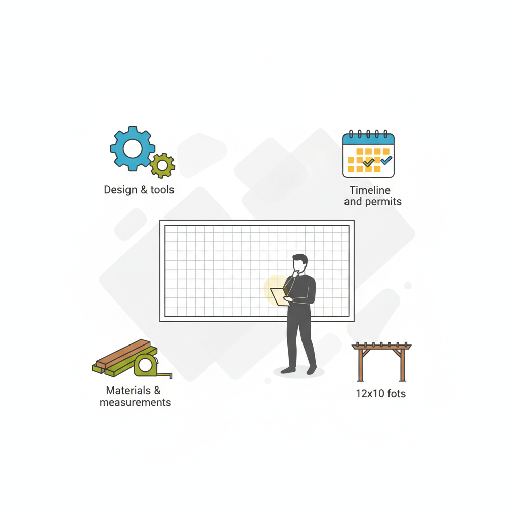 Illustration for Build a 12'x10' Pergola Solo: A Step-by-Step DIY Timeline for Success