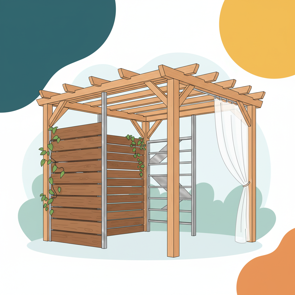 Illustration for Transform Your Pergola: Easy DIY Privacy Wall Solutions for Any Outdoor Space