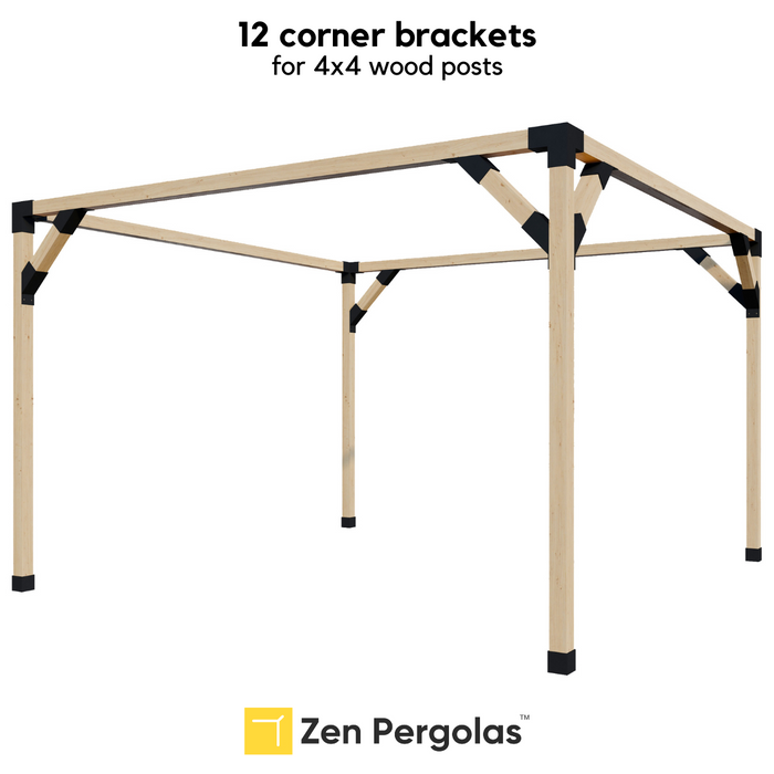 Pergola Corner Supports Kit for 2 to 24 Corners (4x4 Wood Size)