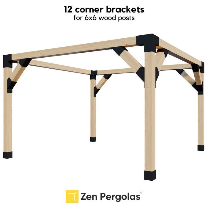 Pergola Corner Supports Kit for 2 to 24 Corners (6x6 Wood Size)