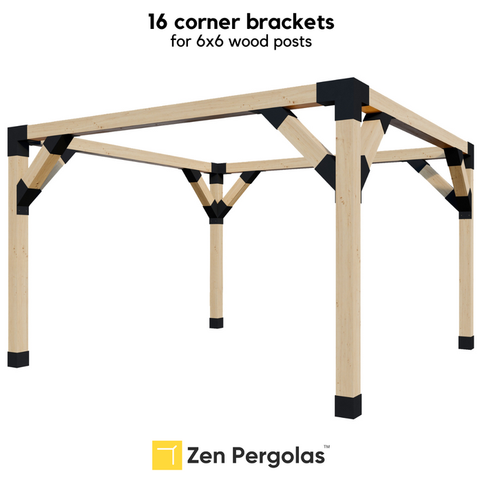 Pergola Corner Supports Kit for 2 to 24 Corners (6x6 Wood Size)