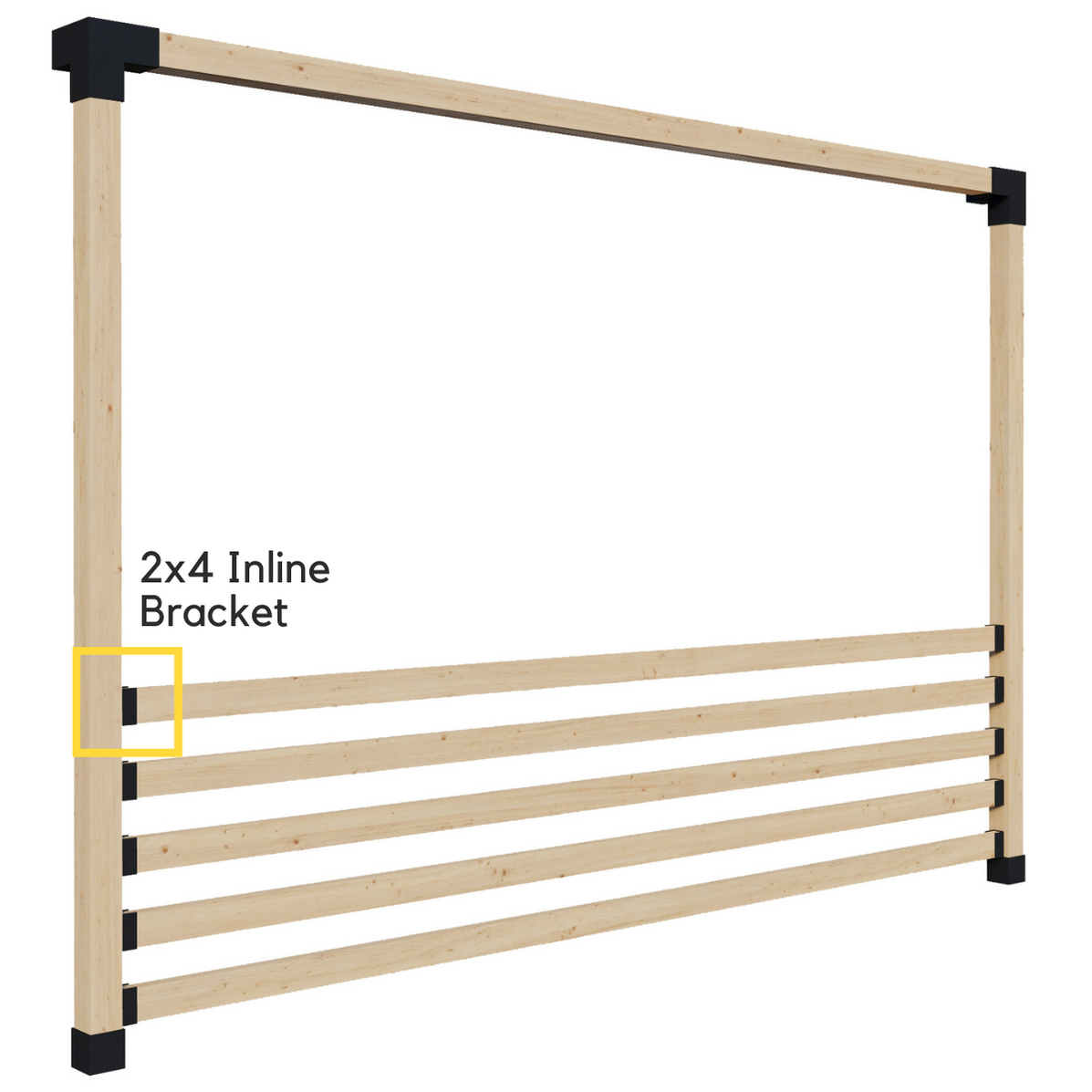 Universal 2x4 Inline Roof Rafter Bracket (14-Gauge Steel, Made in the