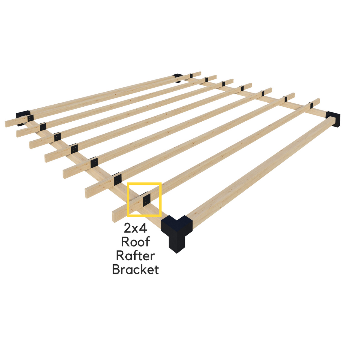 Universal 2x4 Roof Rafter Bracket (14-Gauge Steel)