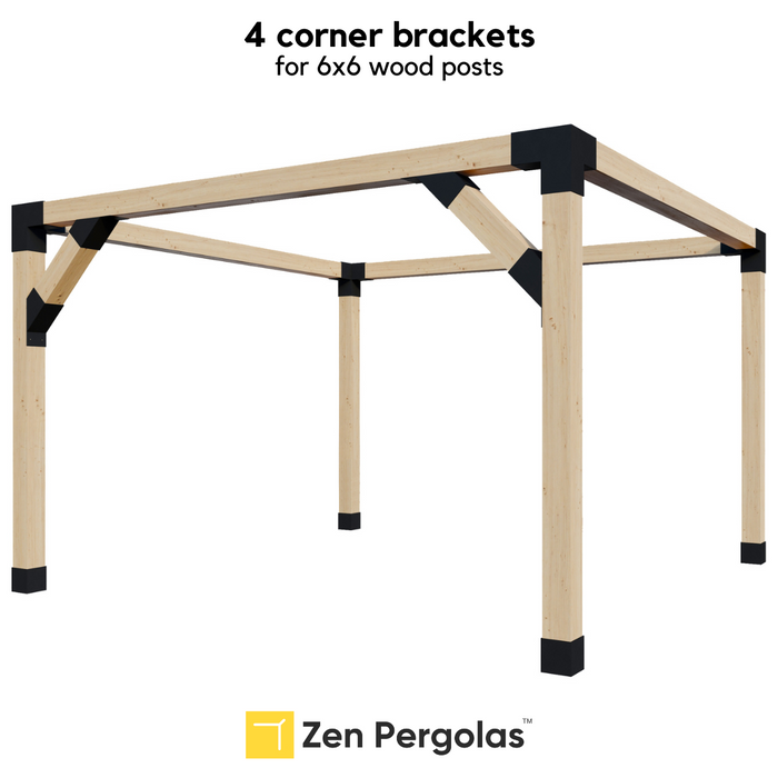 Pergola Corner Supports Kit for 2 to 24 Corners (6x6 Wood Size)