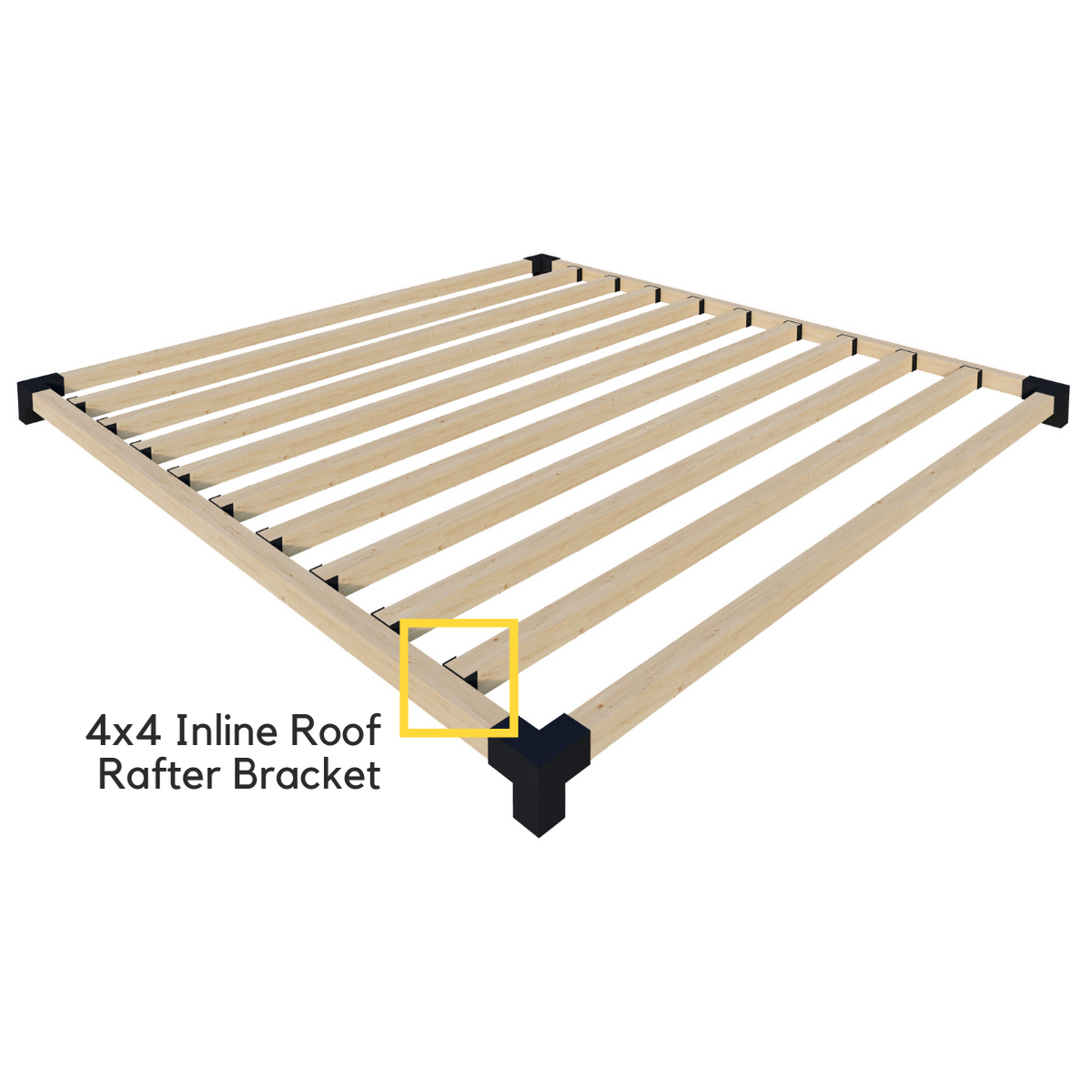 Universal 4x4 Inline Roof Rafter Bracket (14-Gauge Steel, Made in the