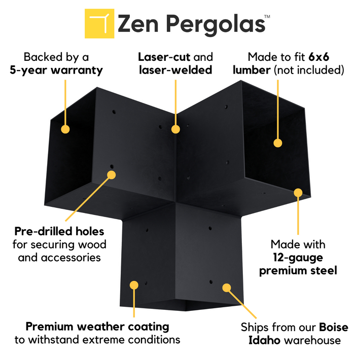 6602 - DIY Pergola Kit for Building a Pergola In the Shape Of an "L"