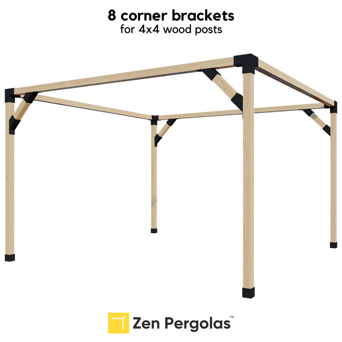 Pergola Corner Supports Kit for 2 to 24 Corners (4x4 Wood Size)