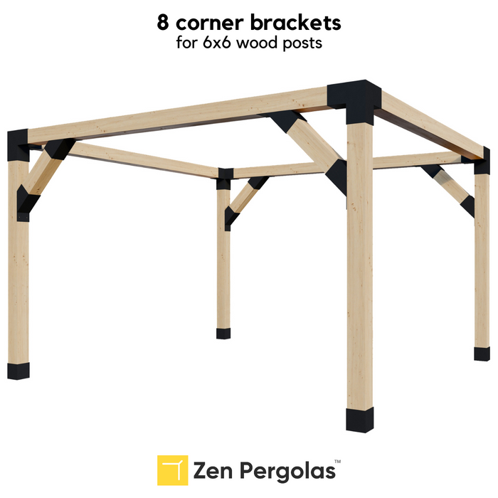 Pergola Corner Supports Kit for 2 to 24 Corners (6x6 Wood Size)