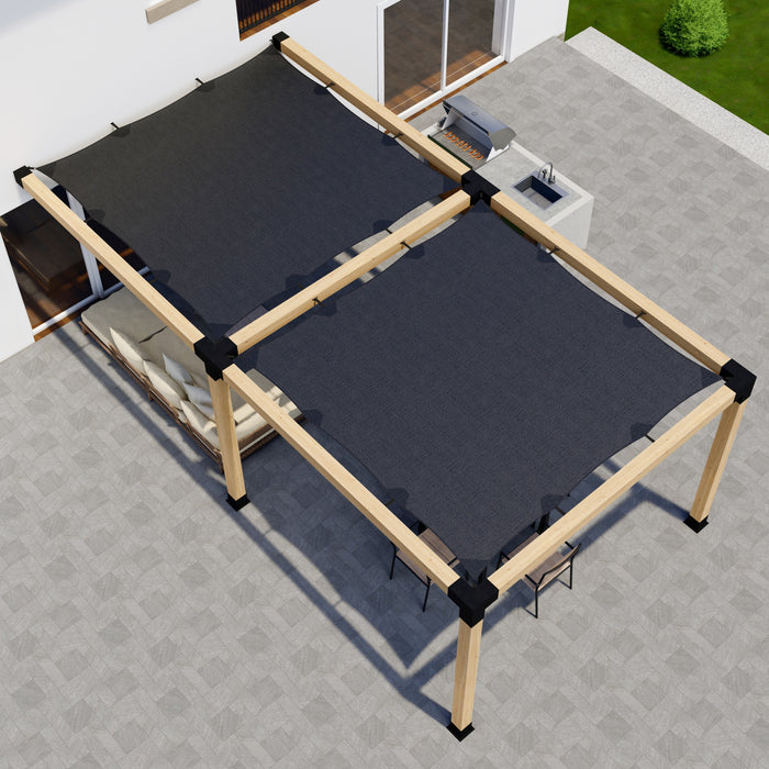 Attached 12x16 Pergola Off House with Roof - Kit for 4x4 Wood Posts