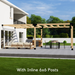 255 - Attached 8x22 pergola with medium-spaced square 6x6 roof rafters