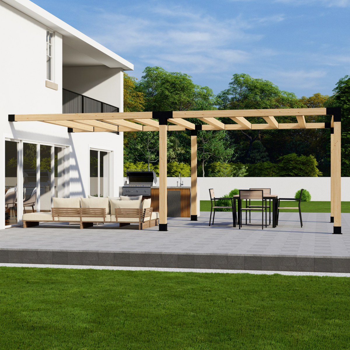 DIY Bracket Kit for Wall-Mounted Pergola With Roof
