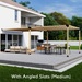 200 - Attached pergola with medium-spaced angled 2x4 roof slats