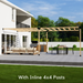 204 - Attached 8x20 pergola with medium-spaced square 4x4 roof rafters