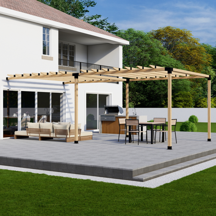 4722 - Cedar Pergola Attached to House