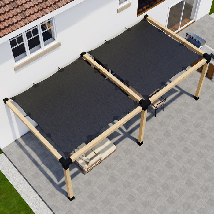 22' x 8' Pergola Attached to House with Roof - Kit for 6x6 Wood Posts