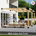 368 - Attached 24x12 pergola with medium-spaced square 6x6 roof rafters