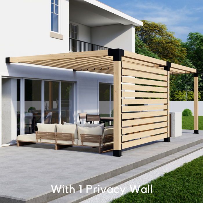 Attached Pergola Kit for 6x6 Wood Posts (Any Size Up to 24' x 12') - With Inline Roof Rafters (Close Spacing)