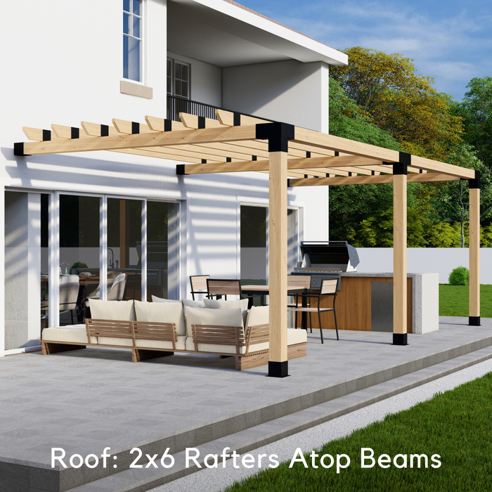 DIY Pergola Kit for a Wall-Mounted Pergola Up to 24' x 12' (6x6 Brackets)