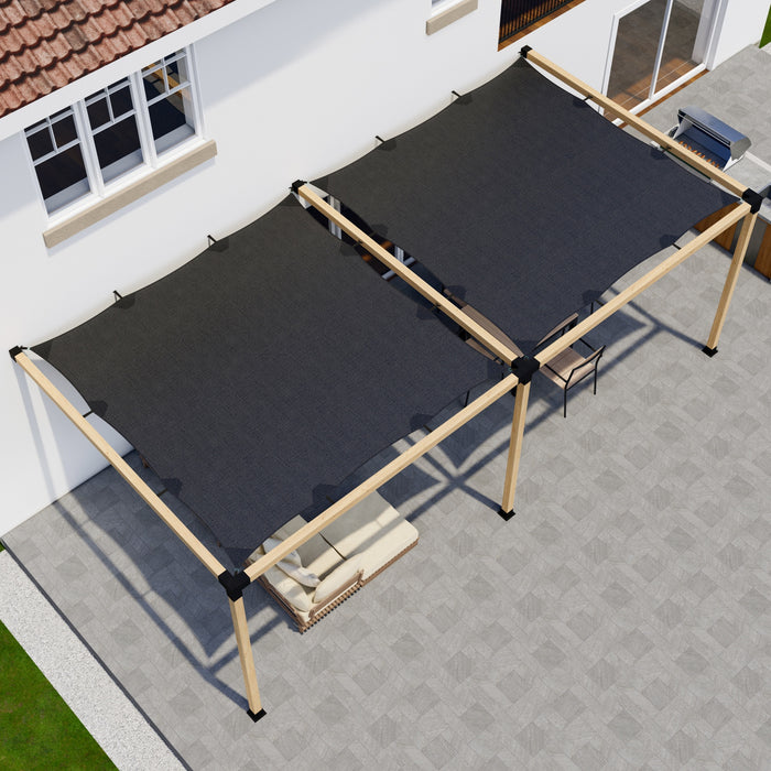Attached 24x10 Pergola Off House with Roof - Kit for 4x4 Wood Posts