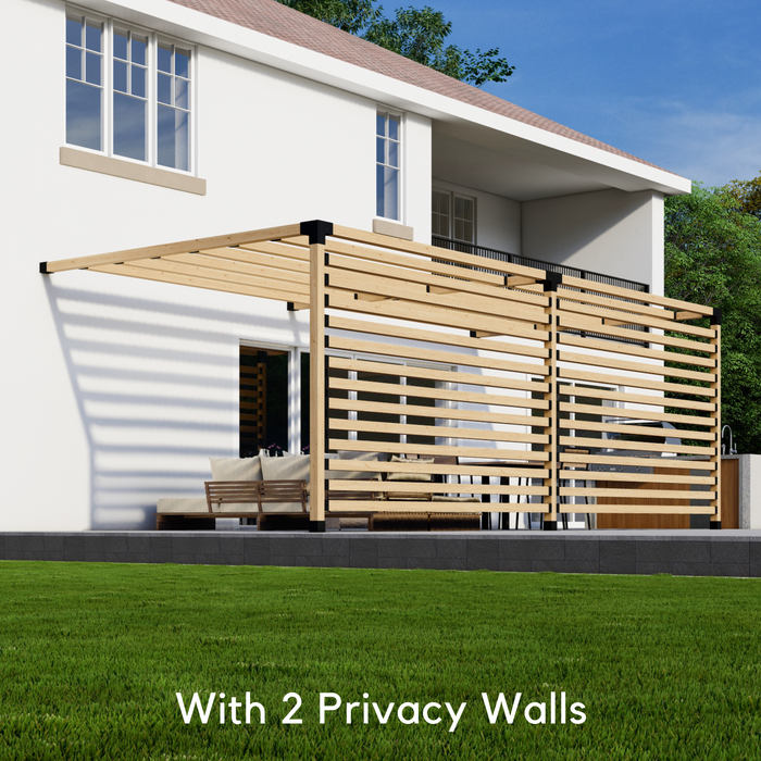 Kit for a DIY Pergola Attached to House - Any Size Up to 24' x 12'