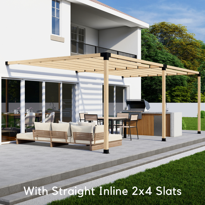 316 - Attached 24x8 pergola with medium-spaced inline 2x4 roof rafters