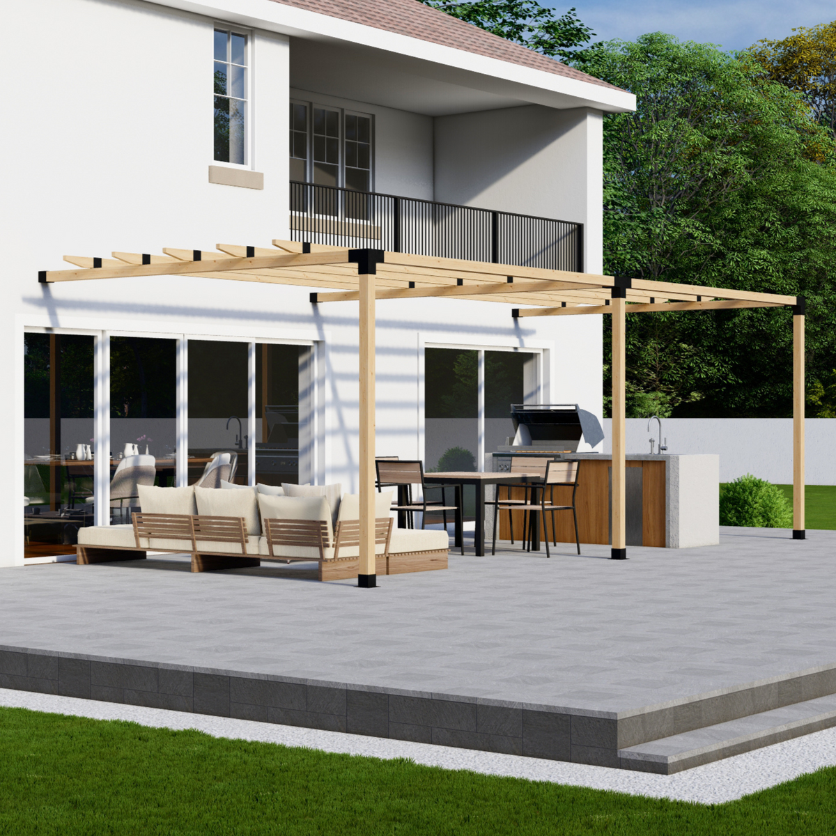 4621 - Simple Pergola Attached to House