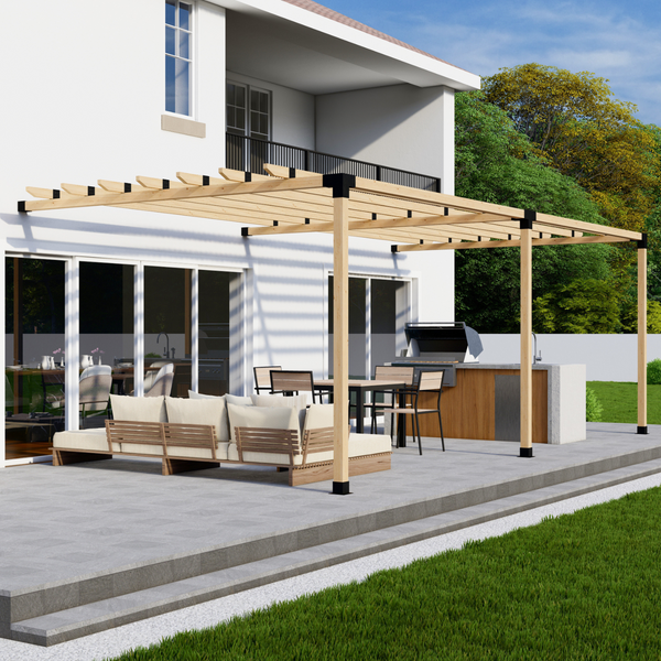 Up to 24' x 12' Pergola Attached to House w/ 2x4 Rafters Atop Beams