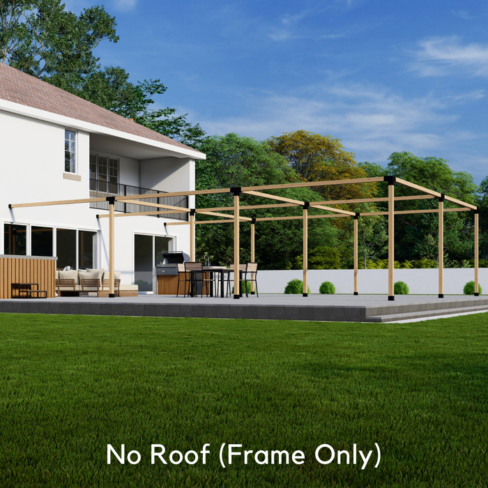 6-Section (2x3) Attached Pergola Frame Kit (Any Size Up to 24' x 36') - For 4x4 Wood Posts