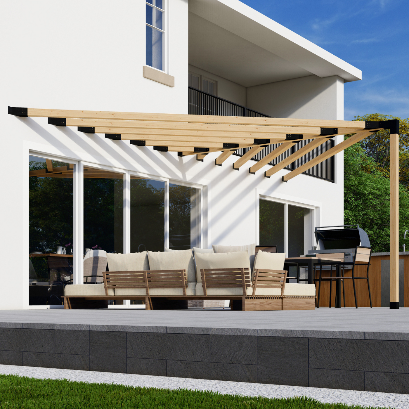 Kit w/ Corner Steel Posts for Pergola - 20% Off