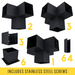 Pergola kit includes 6 base brackets, 3 wall-mount brackets, 2 3-arm brackets, 3 4-arm brackets, 1 5-arm bracket and 64 roof brackets for adding angled 2x4 roof slats