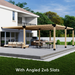 458 - 16x16 pergola attached to house with medium-spaced angled roof slats