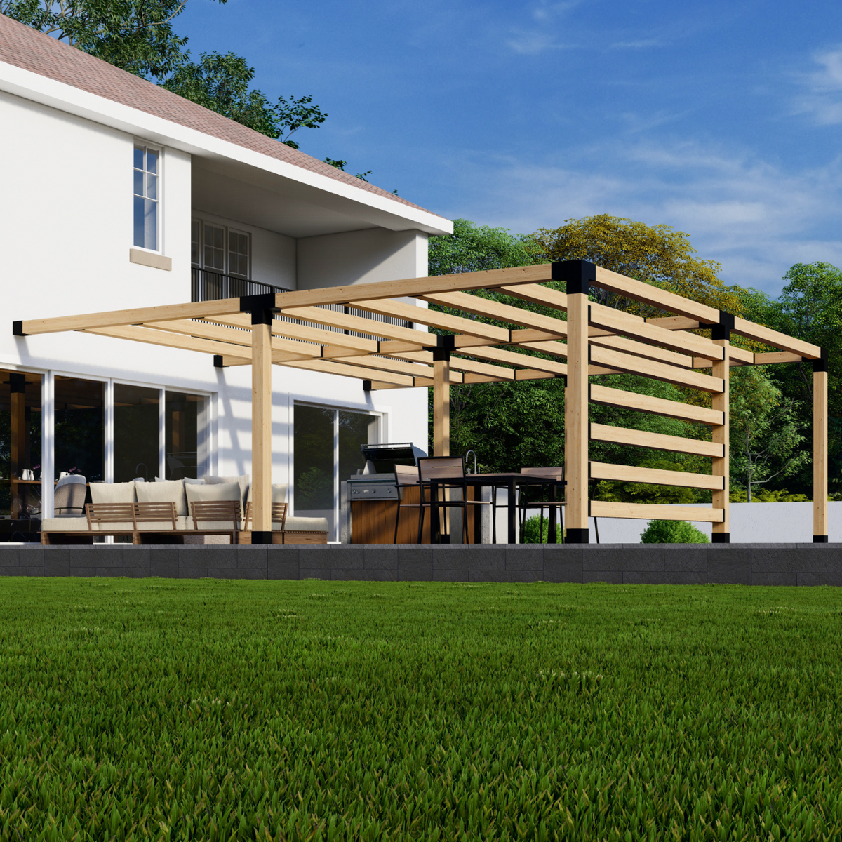 Modern Outdoor Kitchen Pergola Kit