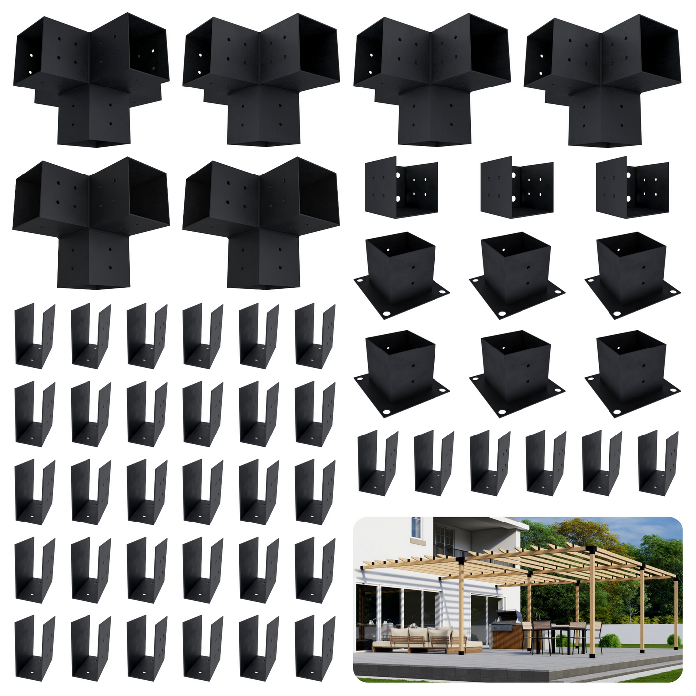 22x20 Pergola Off House with Roof - 20% Off