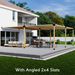 417 - 18x22 pergola attached to house with medium-spaced angled roof slats